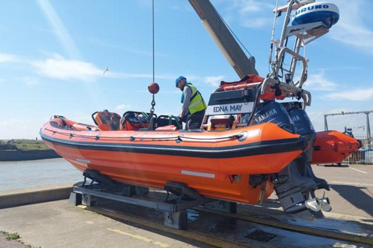 RNLI were called to a man and his dog who had become stranded in a icy cold river <i>(Image: RNLI)</i>