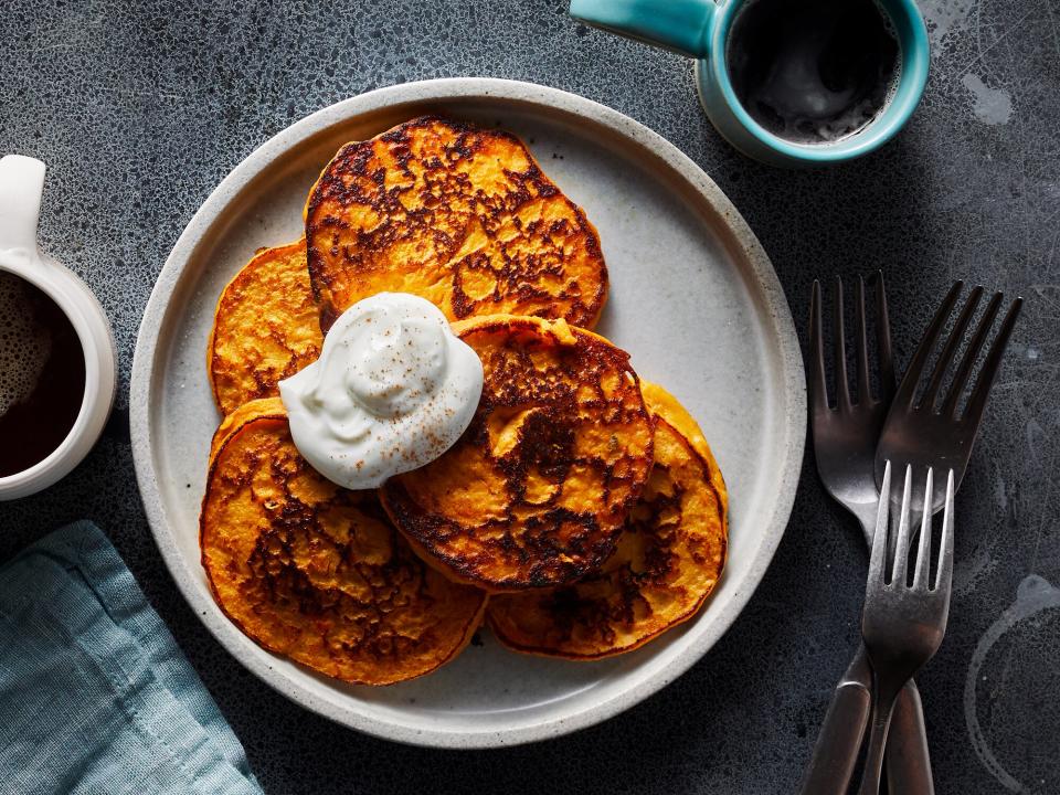 2-Ingredient (More or Less) Sweet Potato Pancakes