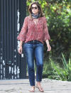 <p>Cindy Crawford leaves Cafe Habana in Malibu aftering ordering lunch on Monday.</p>