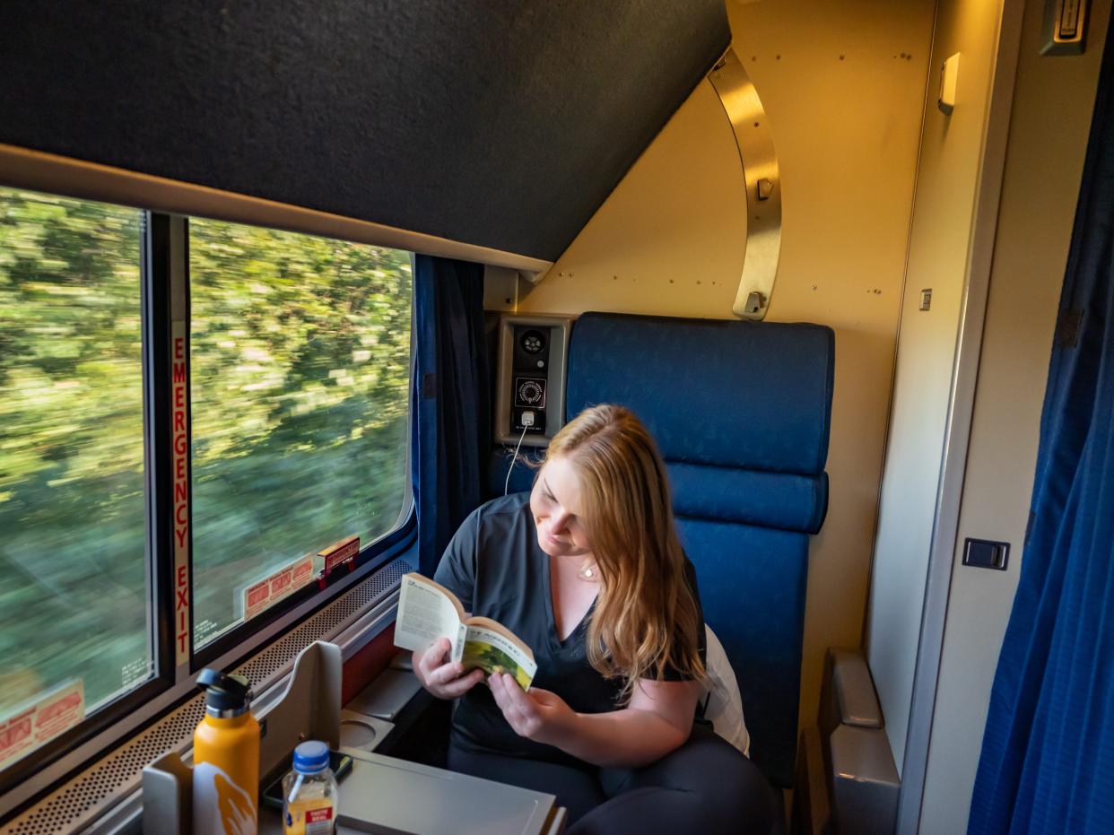 molly allen reading in her roomette