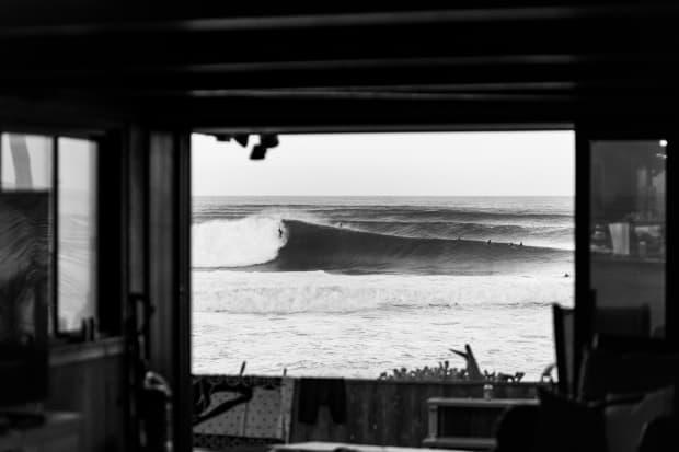Griffin Colapinto, on a super steep drop (that didn’t exactly pan out in his favor) as seen from inside the Volcom House.<p>Ryan "Chachi" Craig</p>