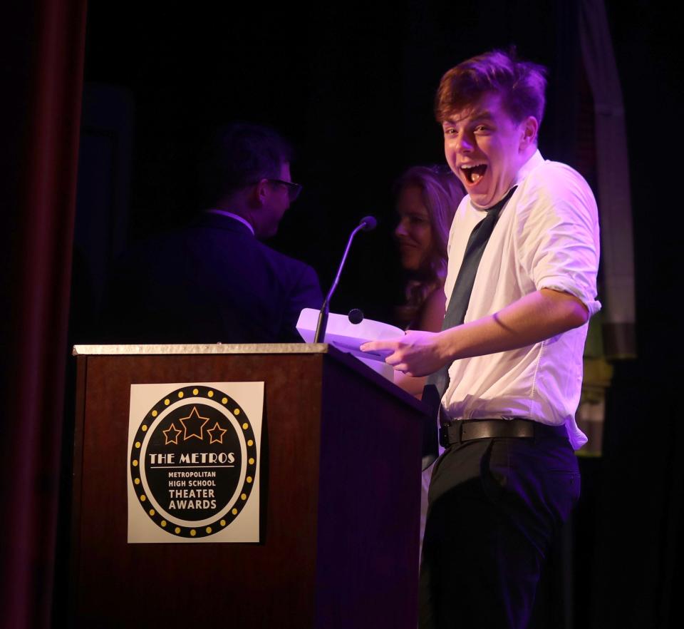 Nathanial Findlay of Rye Neck H.S. won for Outstanding Performance in a Leading Male-Identified role in "Anastasia" at the Metropolitan High School Theater Awards at the Tarrytown Music Hall June 12, 2023.