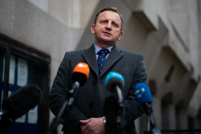 DCI Daniel Stoten gives a statement outside the Old Bailey