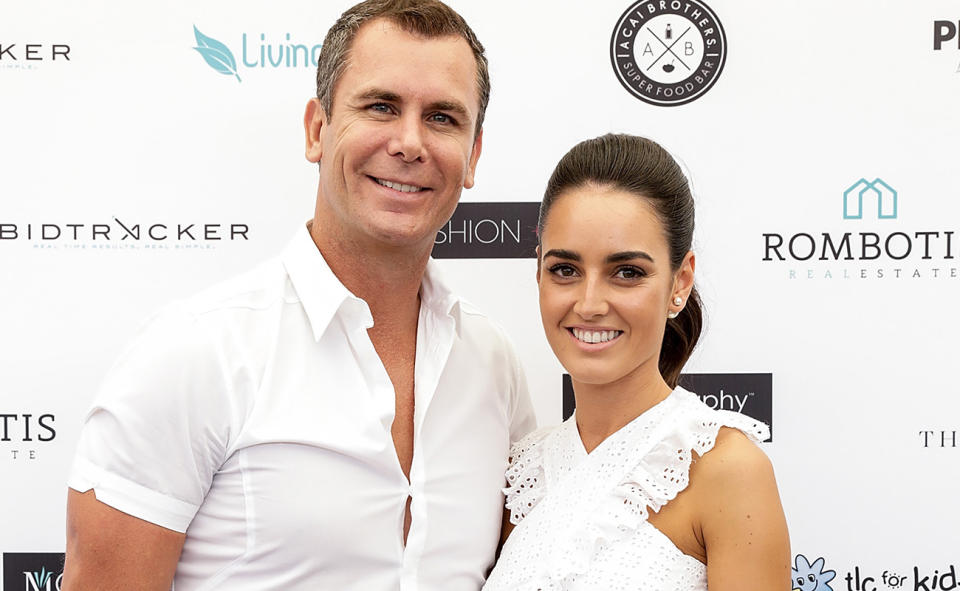 Wayne Carey and Jessica Paulke in 2018. (Photo by Sam Tabone/WireImage)