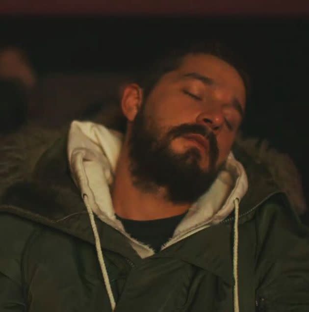 Shia snapped snoozing through one of his own films. Photo: Instagram