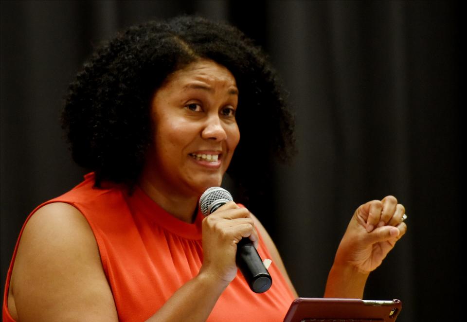 LeVette Fuller during the Allendale Strong'sÊMayoral Forum on Neighborhoods and Infrastructure Saturday morning, September 17, 2022 at J. S. Clark Middle School.ÊÊ