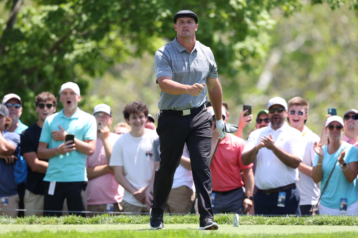 Bryson DeChambeau of the United States walks off the fifth tee during the third round of The Memorial Tournament