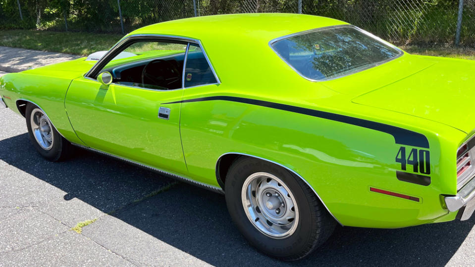 A 1970 Plymouth Barracuda.