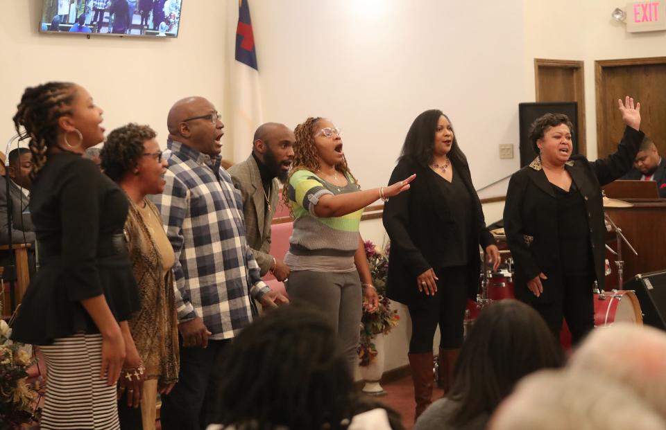 The Alliance Community Choir led by Donna Hatcher sang during the annual Dr. Martin Luther King Jr. Observance Day Celebration on Sunday, Jan. 14, 2024, at the Temple of Faith Church of God in Christ.