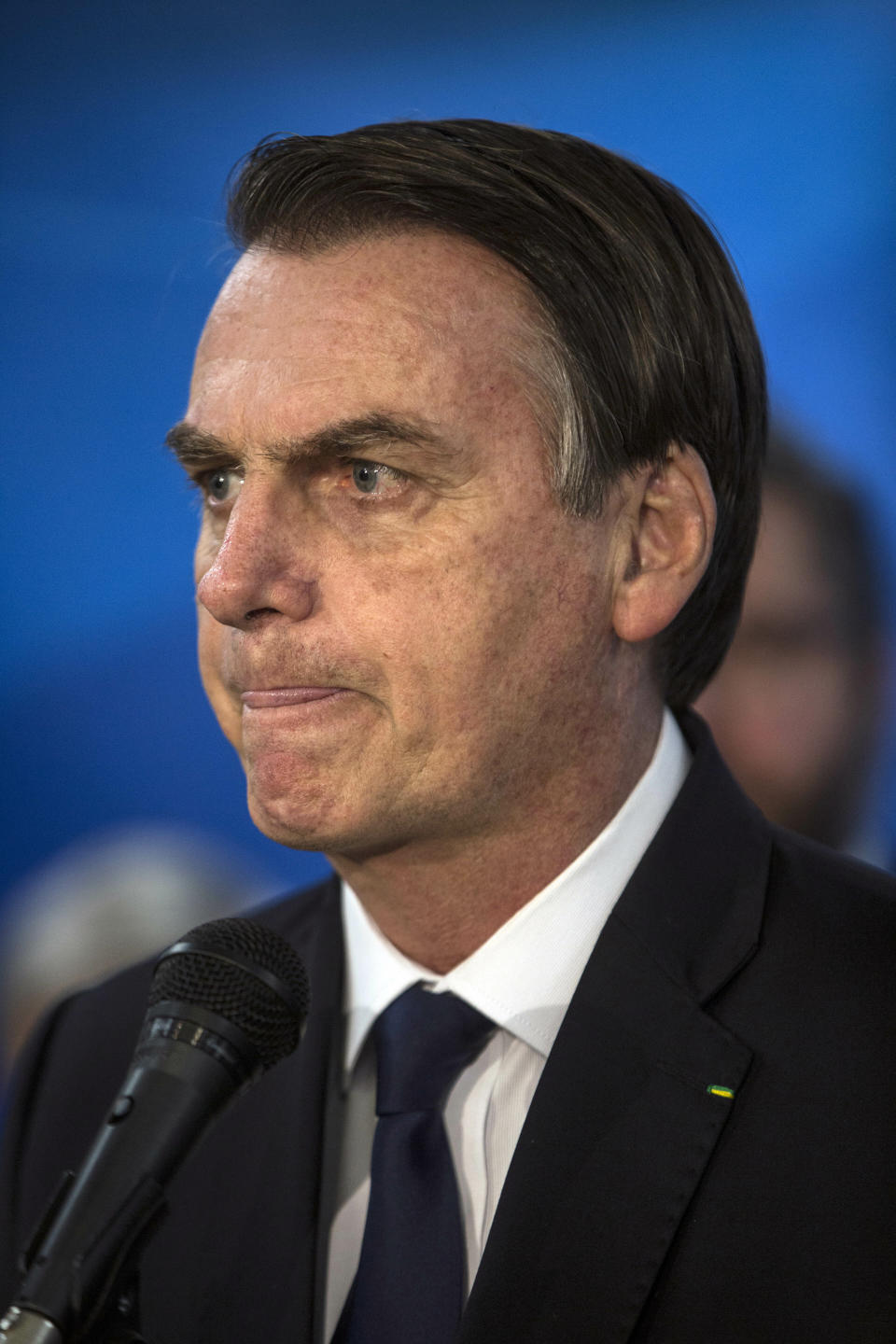 Prime Minister Benjamin Netanyahu and Brazilian President Jair Bolsonaro meet at the prime minister's office in Jerusalem, Sunday, March 31, 2019. (Heidi Levine/Pool Photo via AP)