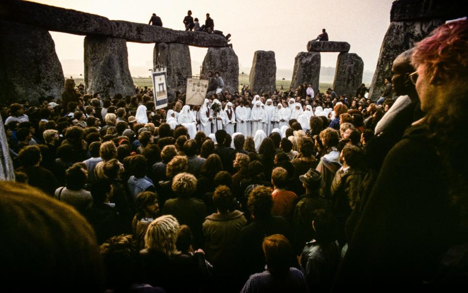 A Druid ceremony at Stonehenge in 1985