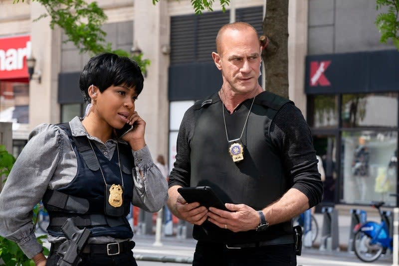 Danielle Moné Truitt and Christopher Meloni on “Law and Order: Organized Crime” (NBC)