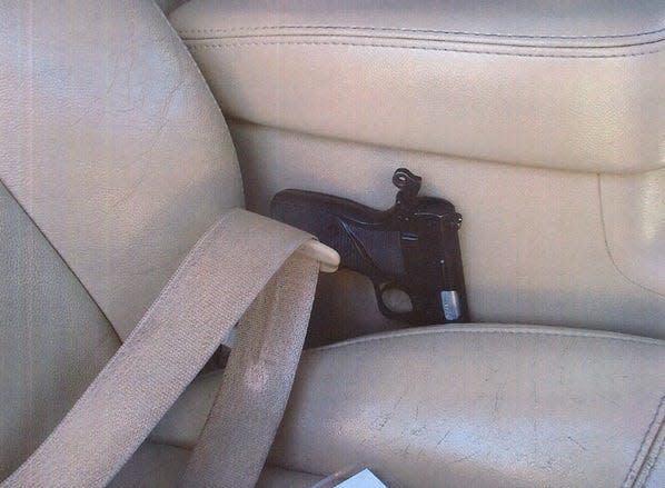 A hand gun was found in the vehicle that led to the arrest of human traffickers.