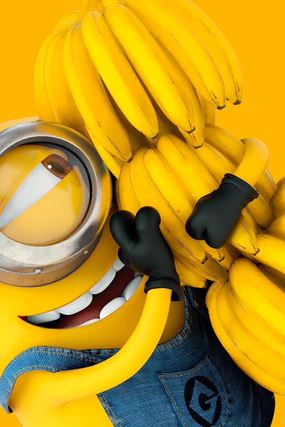 ↑↑TAP AND GET THE FREE APP! Art Creative Minions Bananas Funny Cartoon Yellow Smile Emotions HD iPhone 4 Wallpaper: 