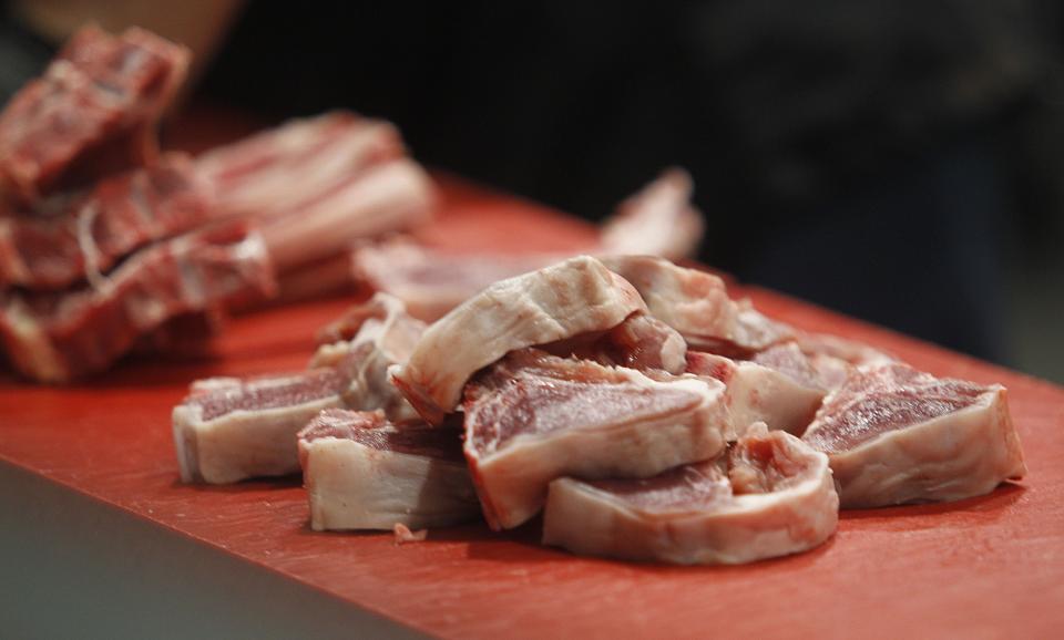 Hand-cut lamb chops are shown at Gourmet Fine Foods by Istanbul Market.