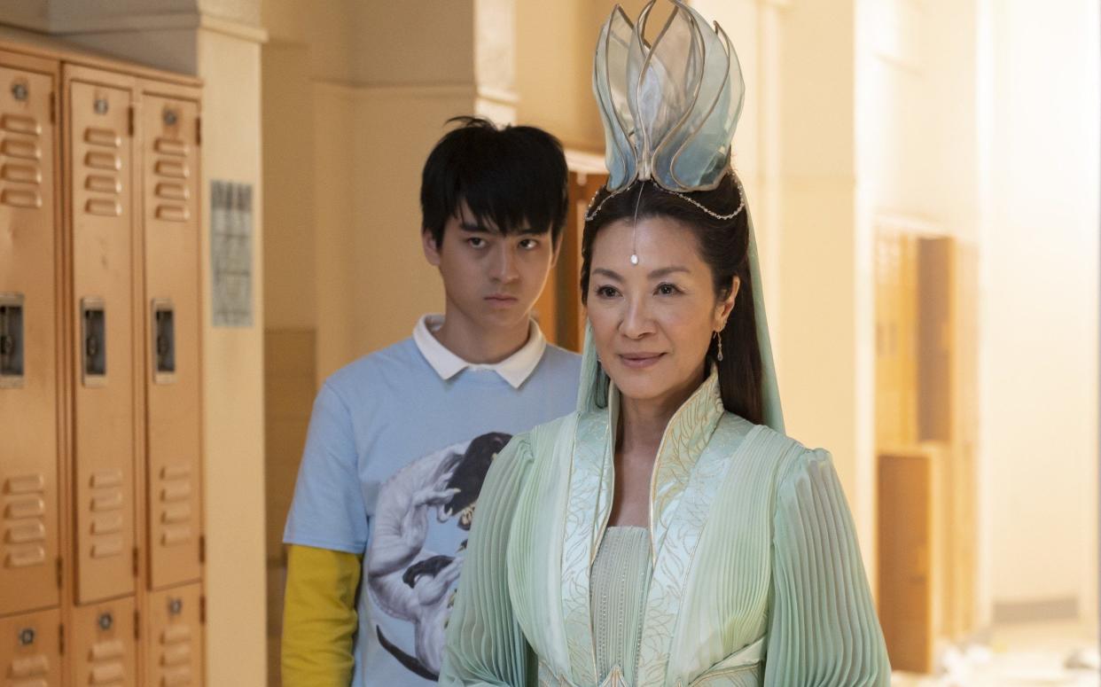 Jimmy Liu and Michelle Yeoh in American Born Chinese - Disney+