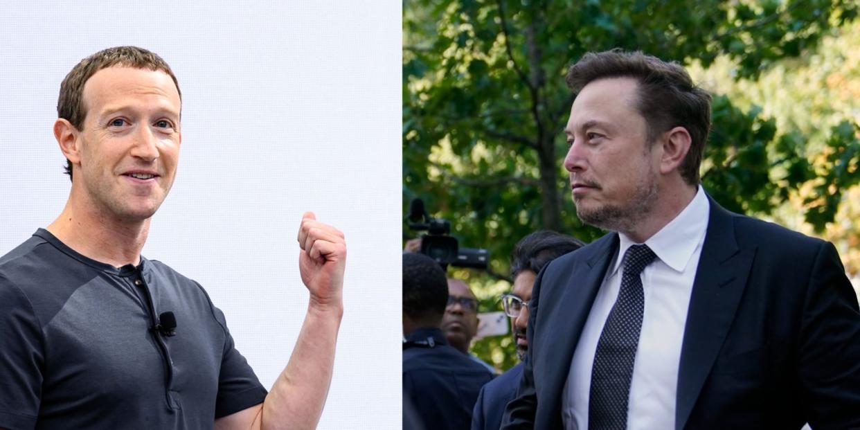 Mark Zuckerberg (left) and Elon Musk (right)