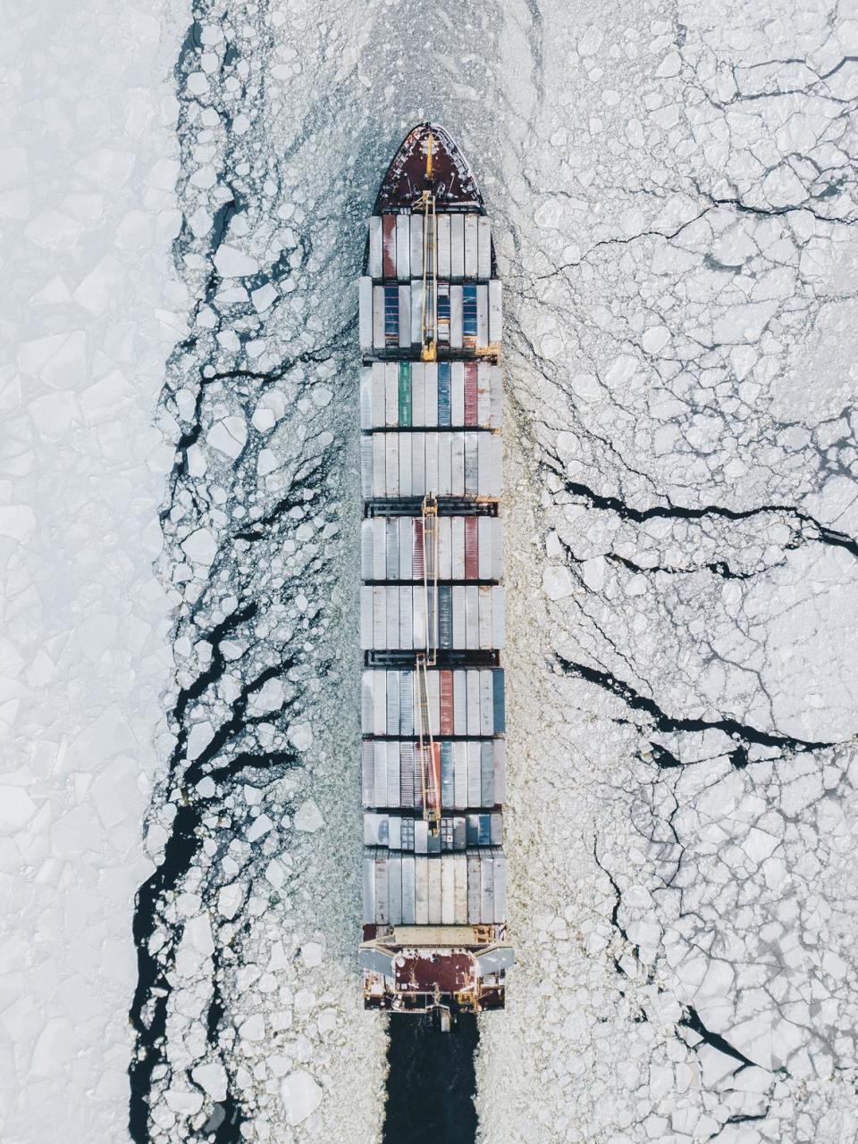 A cargo ship shot by Russian photographer Alexander Sukharev (Picture: Alexander Sukharev)