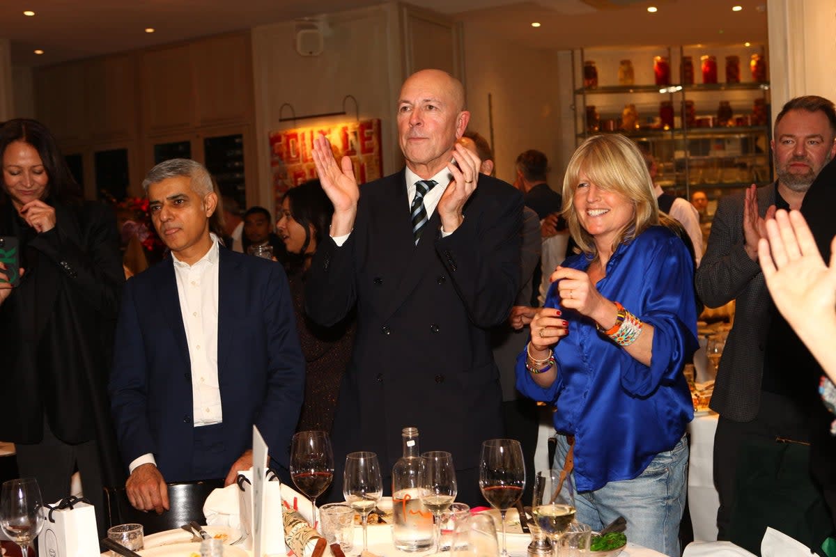 Sadiq Khan, Dylan Jones, Rachel Johnson (L-R) (James Peltekian)