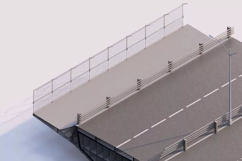 Visual of the proposed raised barriers on the Humber Bridge