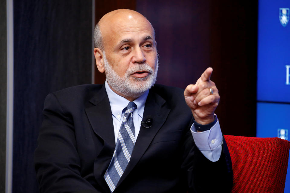 Former Federal Reserve Board Chairman Ben Bernanke discusses “10 Years After the Global Financial Crisis” in Washington, U.S., September 12, 2018. REUTERS/Joshua Roberts