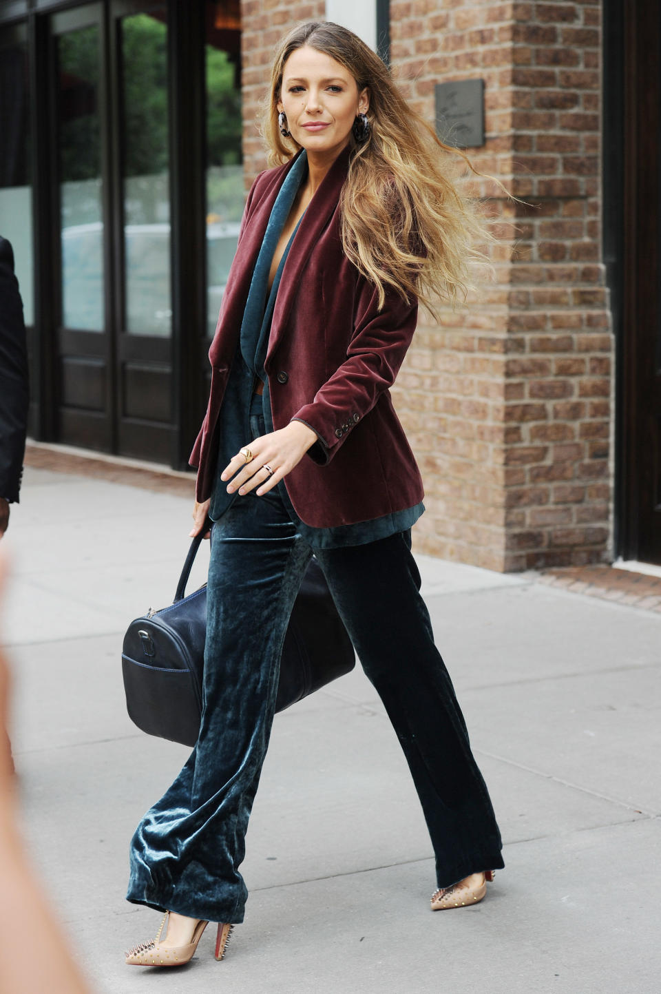 At one point, the &ldquo;All I See Is You&rdquo; star added a burgundy blazer, also by Brunello Cucinelli, over the vest. The simple addition resulted in a whole new look (though it&rsquo;s not a new suit).