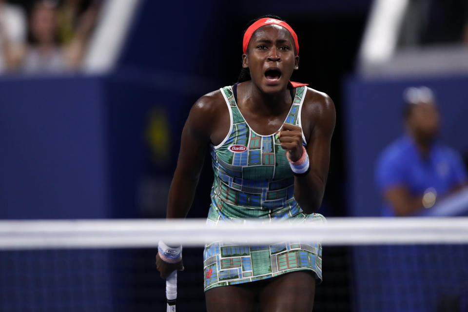 Cori "Coco" Gauff beat Timea Babos of Hungary on Thursday night to advance to the third round of the US Open in New York.