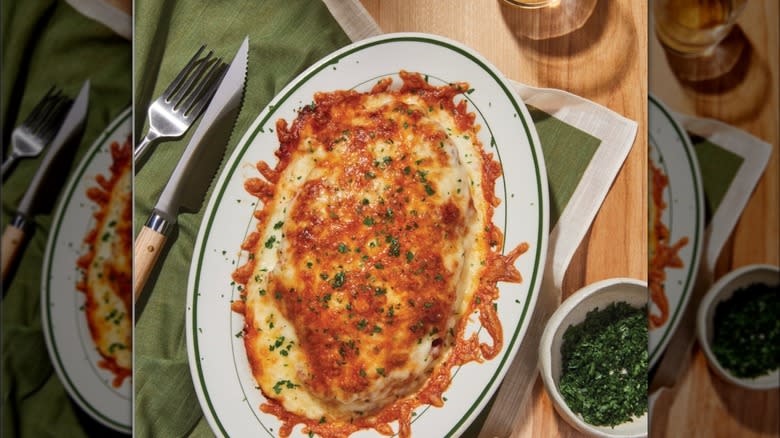 overhead shot of chicken parm