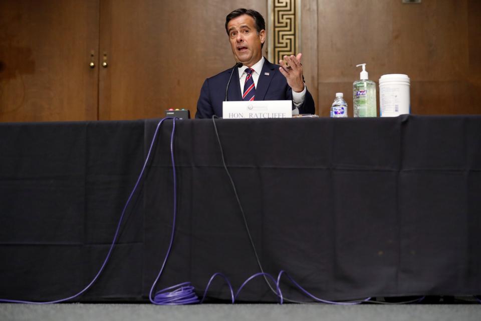 Rep. John Ratcliffe, R-Texas, testifies before a Senate Intelligence Committee nomination hearing on Capitol Hill in Washington, Tuesday, May. 5, 2020. The panel is considering Ratcliffe's nomination for director of national intelligence. 