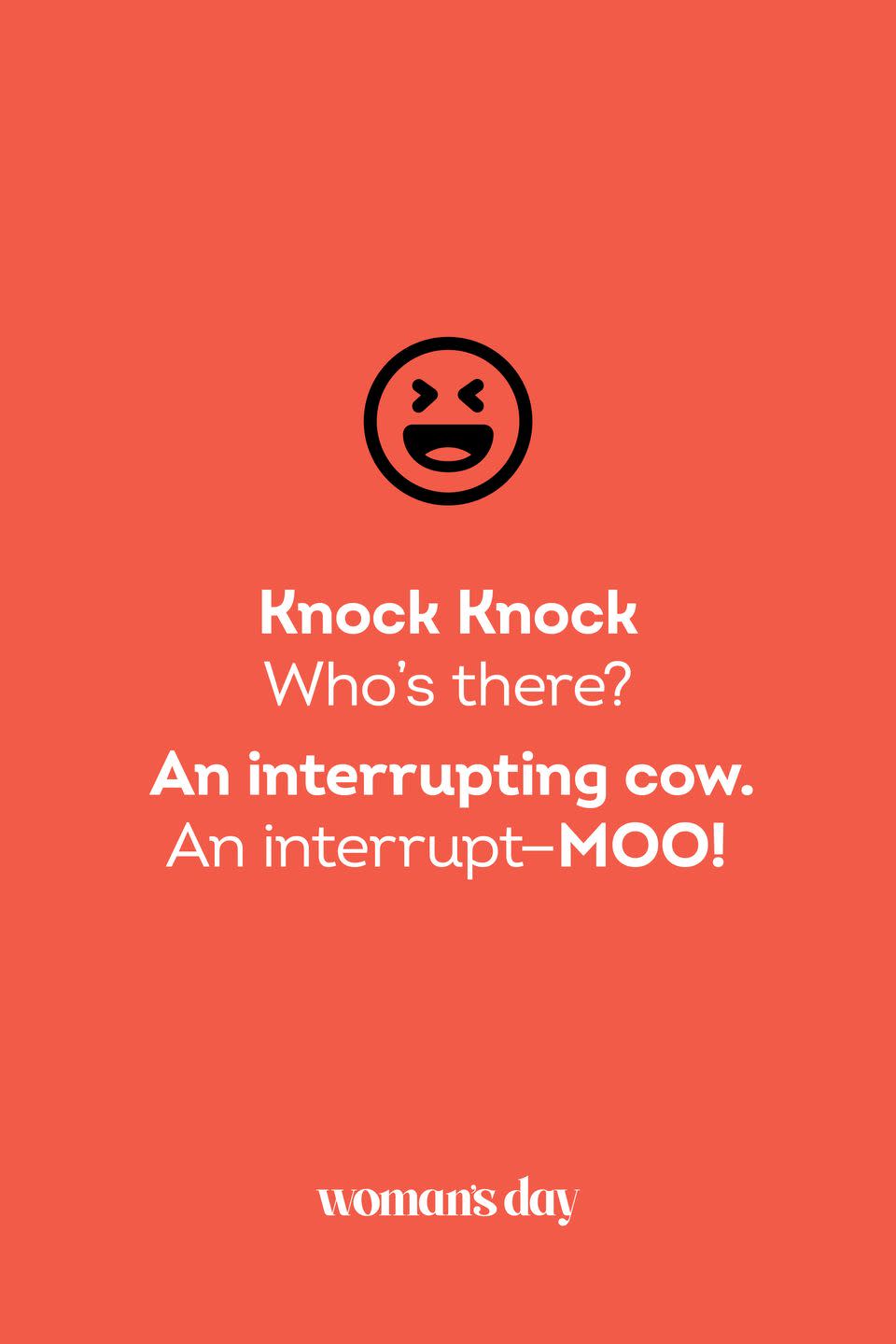 <p><strong>Knock Knock.</strong></p><p><em>Who’s there?</em></p><p><strong>An interrupting cow.</strong></p><p><em>An interrupt — </em><strong>MOO!</strong></p>
