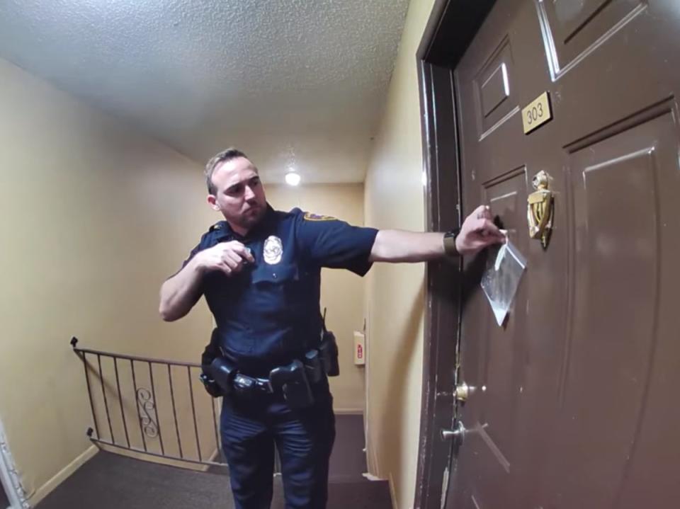 Video showed an officer from the Lubbock Police Department wrong ‘return’ a bag of milk-like liquid (JR Rebel / Facebook)
