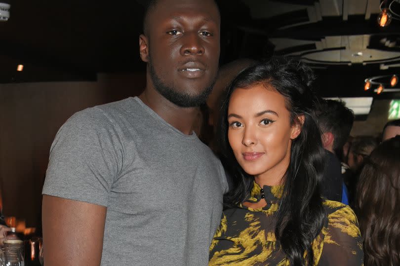 LONDON, ENGLAND - DECEMBER 09:  Stormzy (L) and Maya Jama attend Idris Elba's Christmas Party at Kadie's Cocktail Bar & Club on December 9, 2017 in London, England.  (Photo by David M. Benett/Dave Benett/Getty Images)