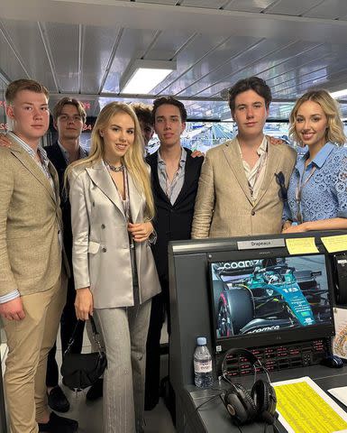 <p>carolinadebourbon/Instagram</p> Princess Maria Carolina, Prince Christian of Denmark and Princess Maria Chiara at the Monaco Grand Prix in May 2023.