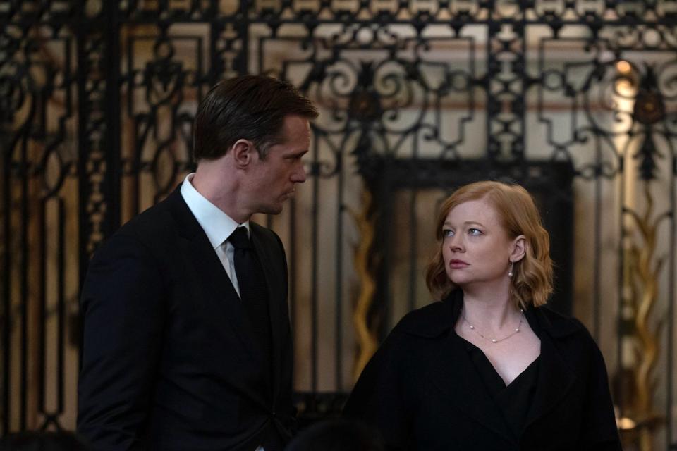 Alexander Skarsgård and Sarah Snook in 'Succession.'