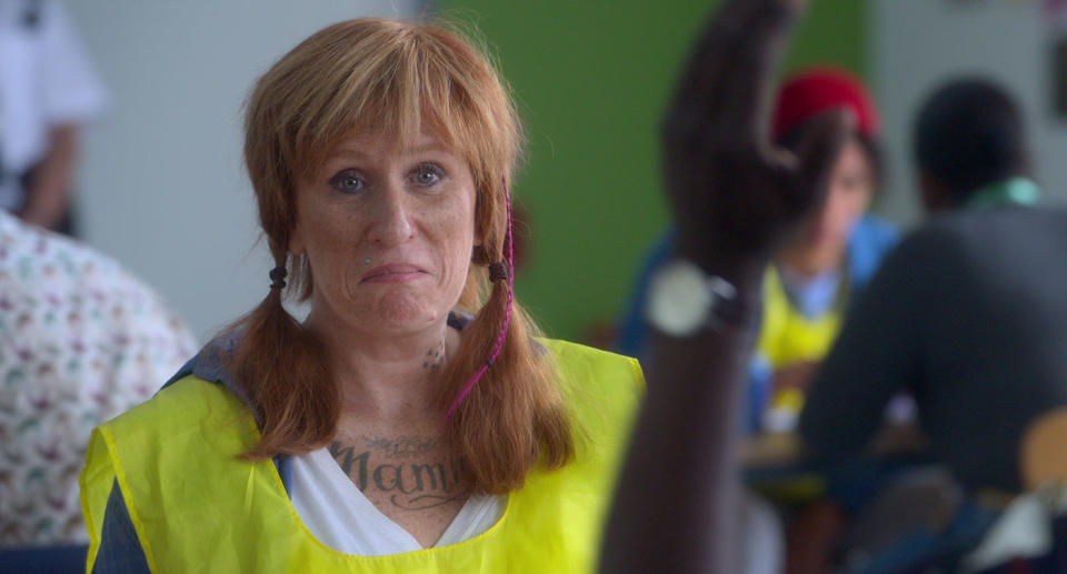 Catherine Tate plays multiple characters in the prison comedy Hard Cell. (Netflix)