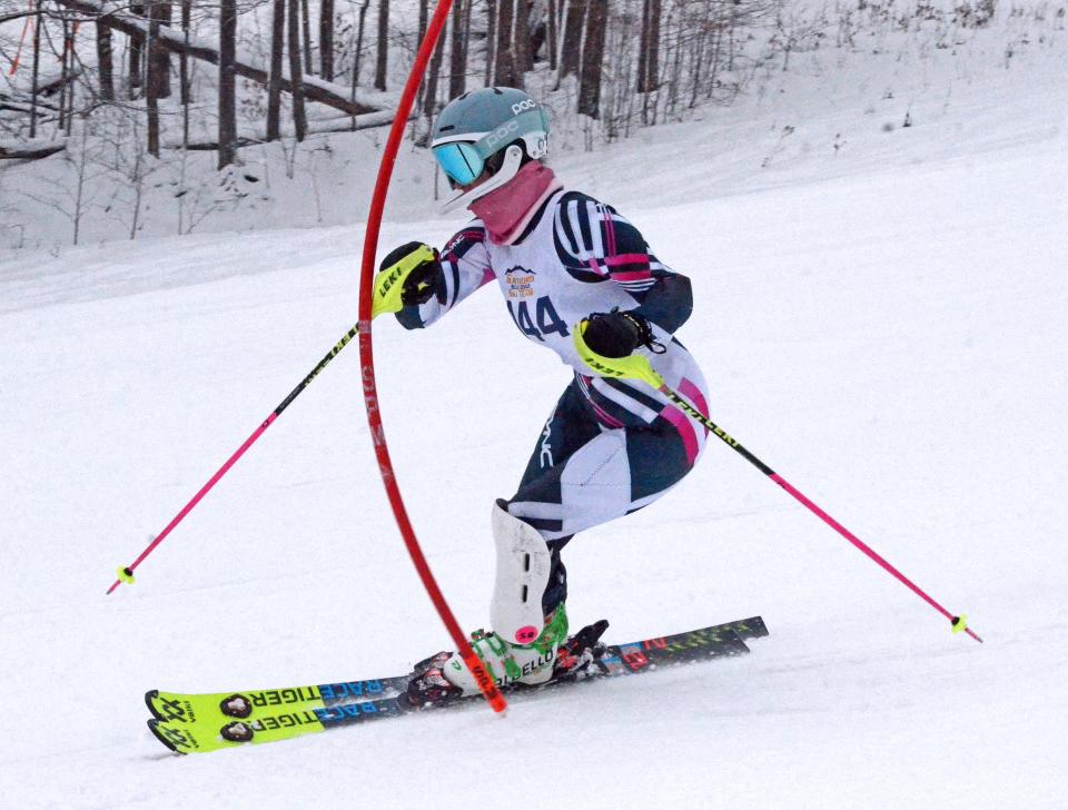 Kaija Lazda races during a Big North ski meet at Boyne Mountain on Thursday, January 26.