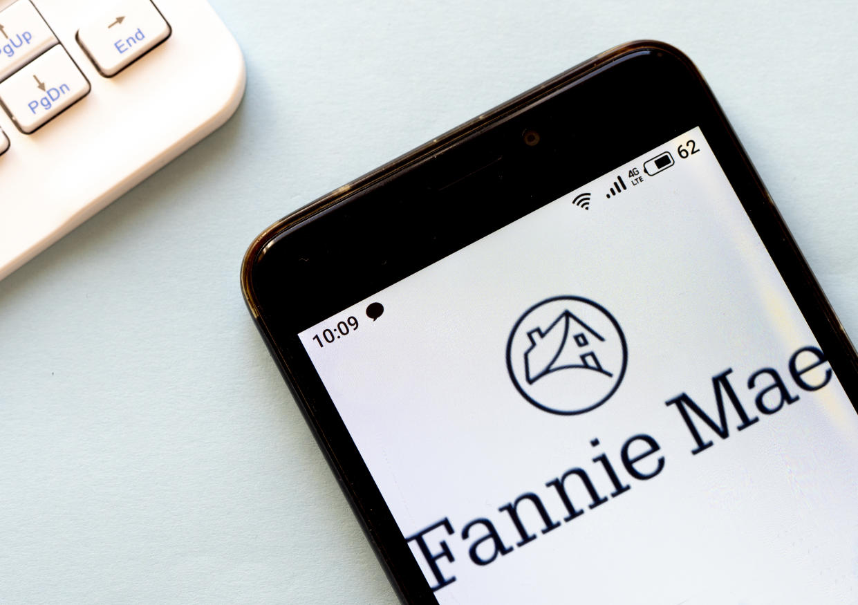 UKRAINE - 2020/03/20: In this photo illustration a Fannie Mae logo seen displayed on a smartphone. (Photo Illustration by Igor Golovniov/SOPA Images/LightRocket via Getty Images)