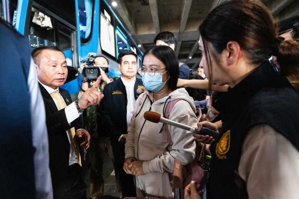 Thai nationals who were taken hostage by Hamas militants on October 7th prepare for their journey home (Getty Images)