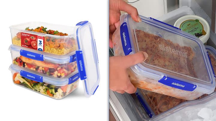 This triple-pack of 2.2L clip-top Sistema food containers is perfect for packed lunches. They're 57% off!