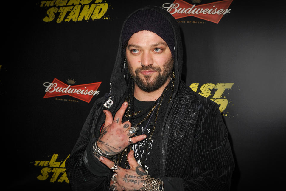 Actor Bam Margera arrives at the premiere of 