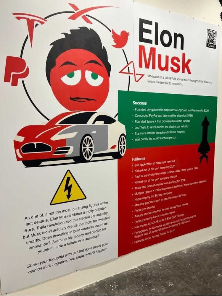 Elon Musk's display at the Museum of Failure.