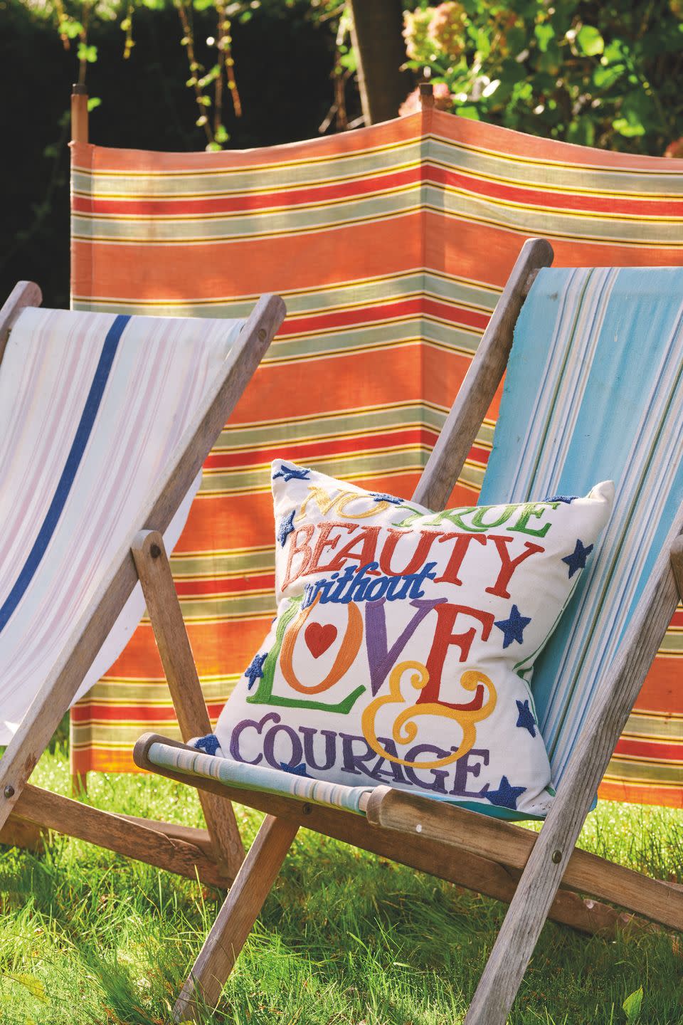 <p>Brighten up your sofa with this bright and beautiful cushion. It features the words 'no true beauty without love and courage'. </p><p><a class="link " href="https://www.emmabridgewater.co.uk/collections/new" rel="nofollow noopener" target="_blank" data-ylk="slk:BUY NOW;elm:context_link;itc:0;sec:content-canvas">BUY NOW</a></p>