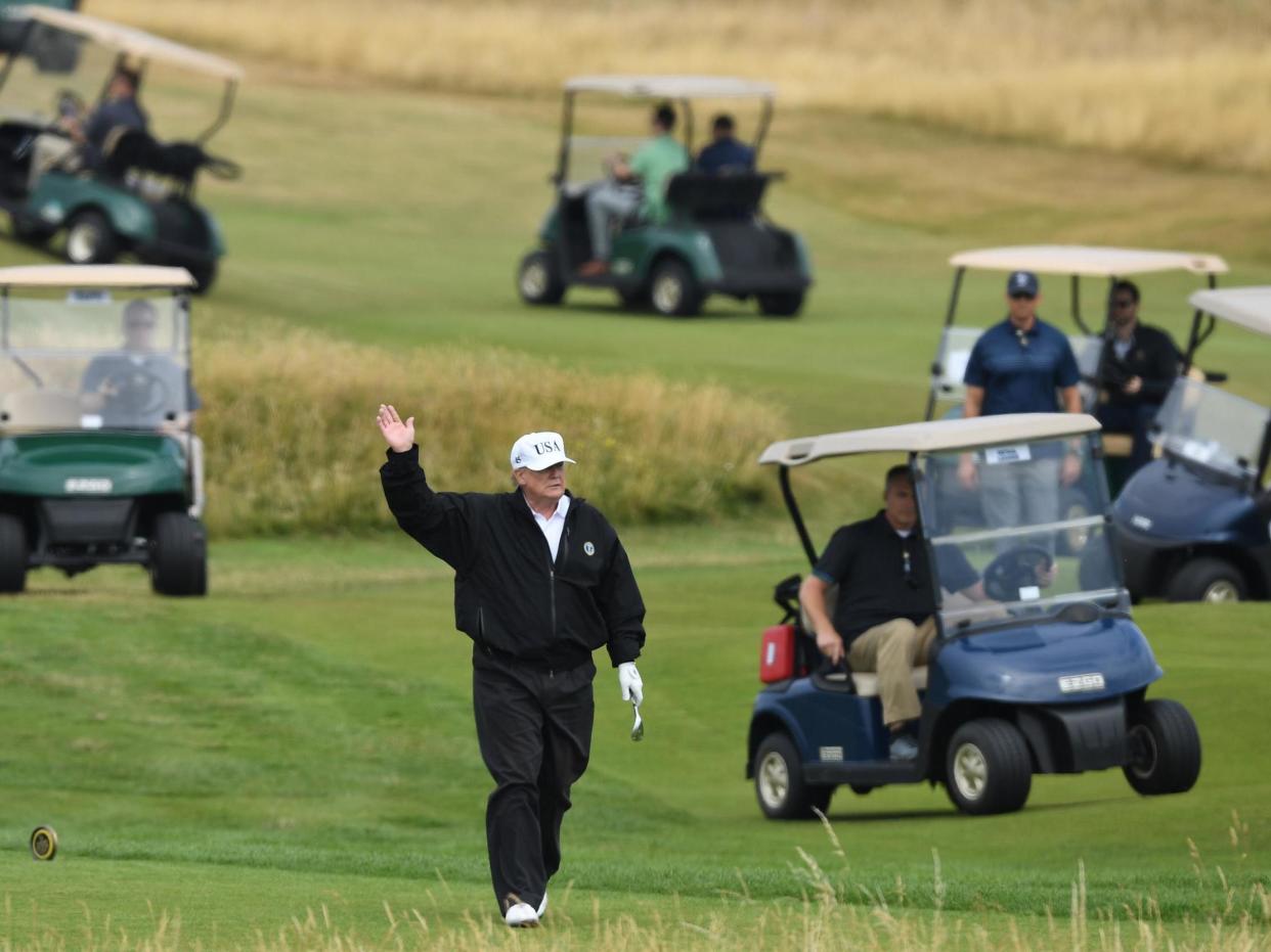 President Trump at his Turnberry resort, where his company wants to build up to 225 homes: Getty