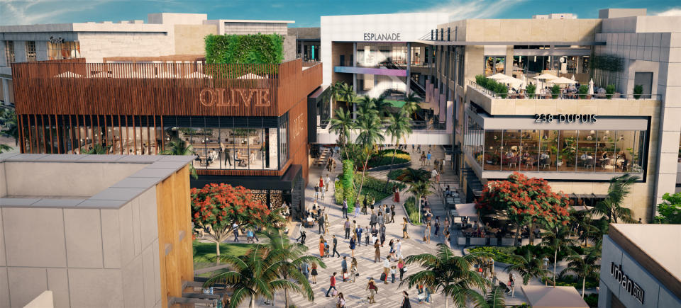 A rendering of Seritage's Esplanade at Aventura development.