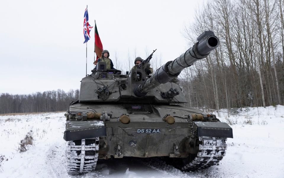 Challenger tanks are in the country as a part of a deterrent to counter Russian interests in the region - Simon Dawson / No 10 Downing Street