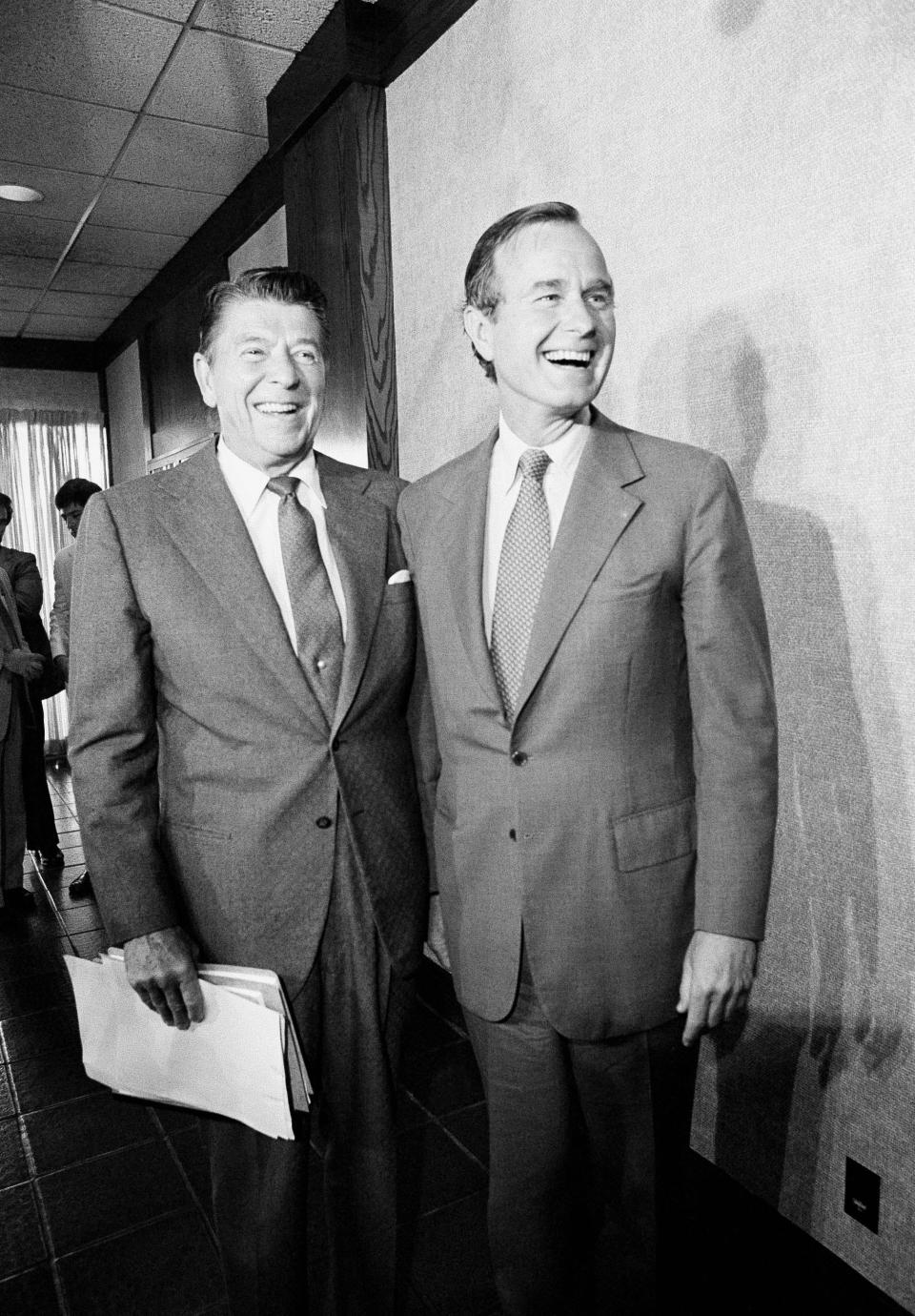 Ronald Reagan, with vice presidential candidate George H.W. Bush, in 1980