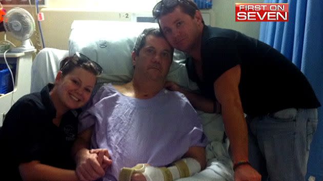 The McDonald family together in hospital.