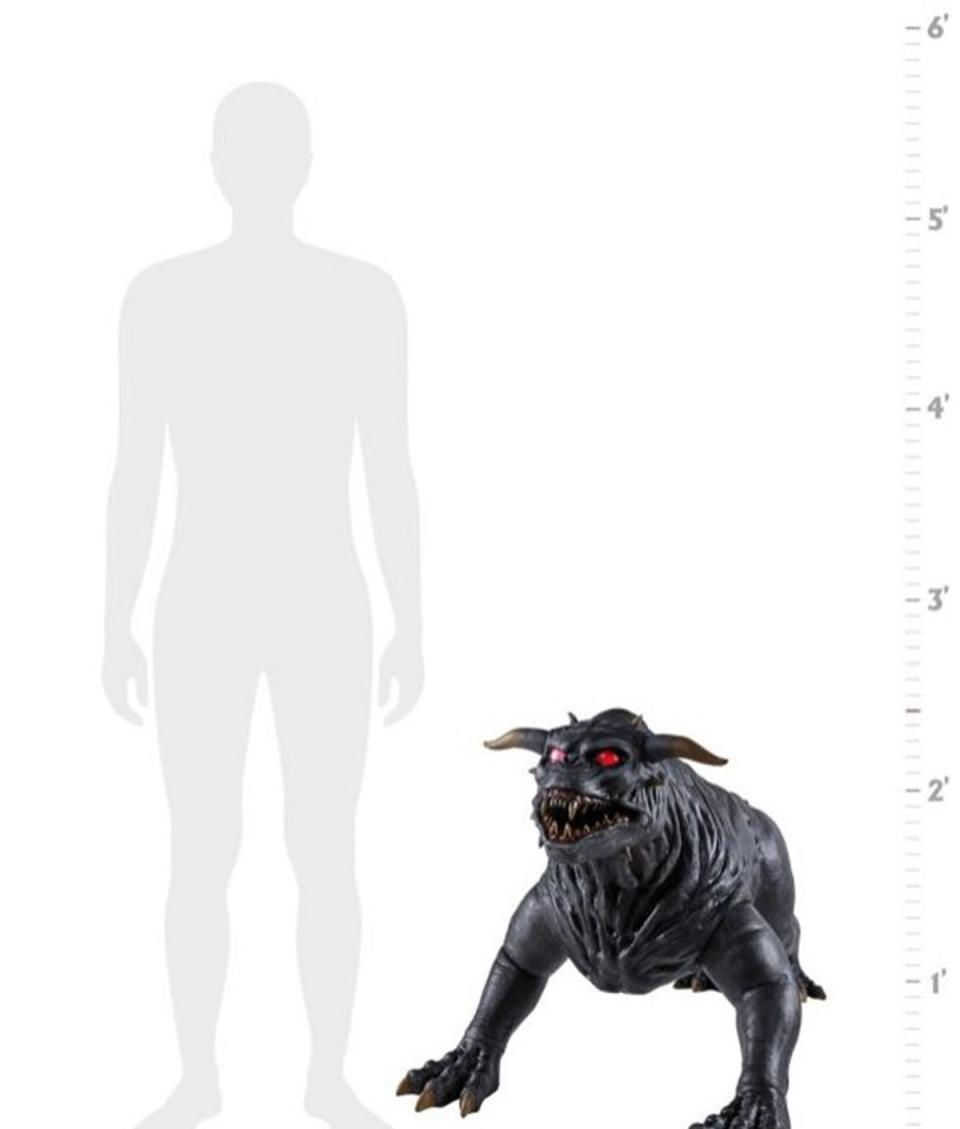 Scale chart for Spirit Halloween's Ghostbusters Terror Dog replica. 