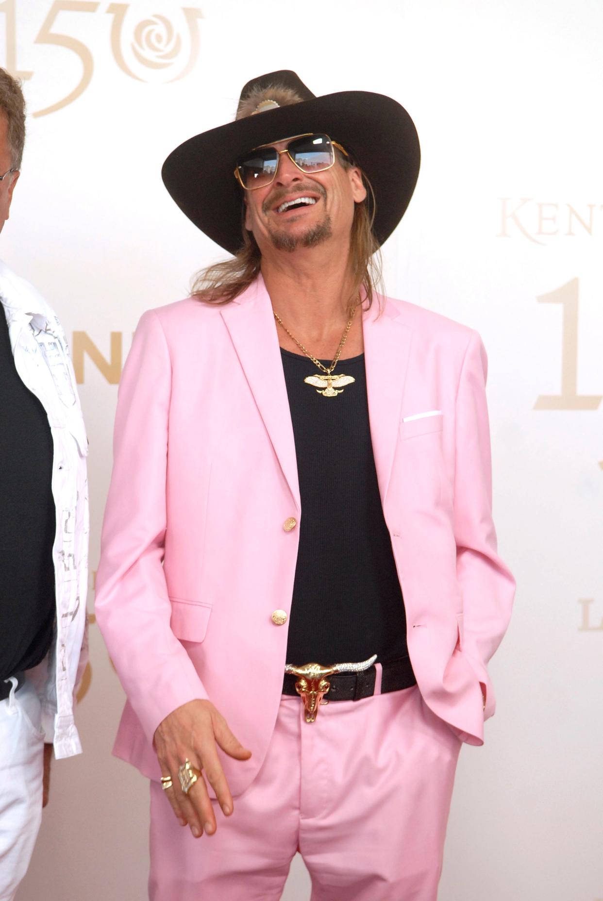 Kid Rock poses on the 150th Kentucky Derby red carpet Saturday. May 04, 2024