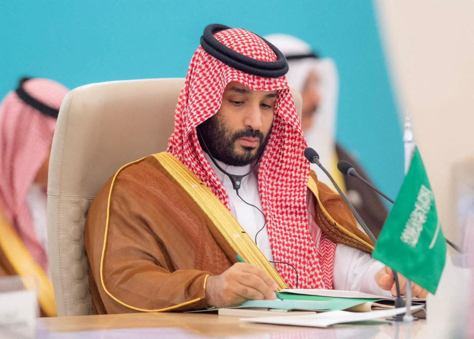 Saudi Crown Prince Mohammed bin Salman attends the 18th consultative meeting of the leaders of the GCC & the Gulf summit with the central Asian countries C5, in Jeddah, Saudi Arabia, in this July 19, 2023 file photo. / Credit: Saudi Press Agency/Handout/REUTERS